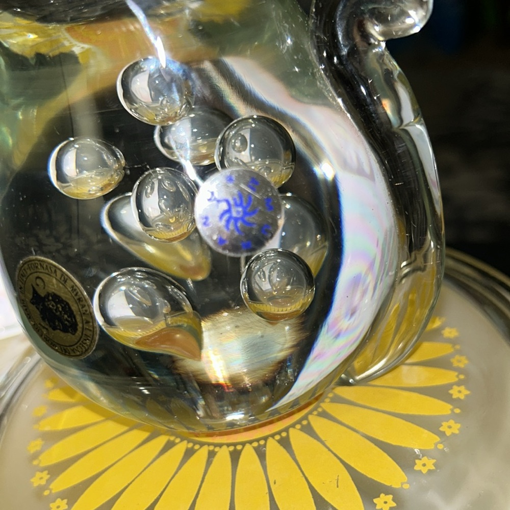 Murano Fornasa De Mvran clear Paperweight Glass Cat Sticker Italy - Picture 4 of 13